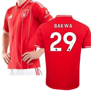 Maglia Calcio Nottingham Forest FC Bakwa #29 2025-26 Prima Uomo