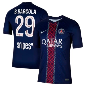 Maglia Calcio Paris Saint-Germain PSG B.Barcola #29 2025-26 Prima Uomo
