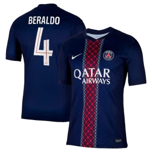 Maglia Calcio Paris Saint-Germain PSG Beraldo #4 2025-26 Cup Prima Uomo