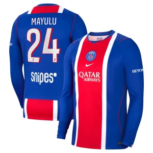 Maglia Calcio Paris Saint-Germain PSG Mayulu #24 2026-27 Prima Uomo Manica Lunga