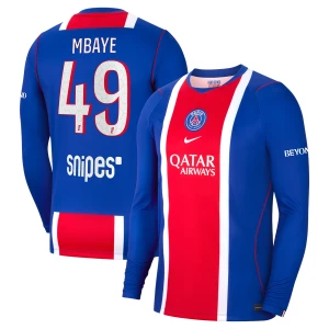Maglia Calcio Paris Saint-Germain PSG Mbaye #49 2026-27 Prima Uomo Manica Lunga