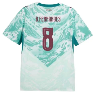 Maglia Calcio Portogallo Bruno Fernandes #8 Mondiali 2026 Trasferta Uomo