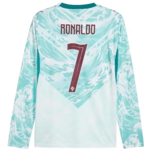 Maglia Calcio Portogallo Cristiano Ronaldo #7 Mondiali 2026 Trasferta Uomo Manica Lunga