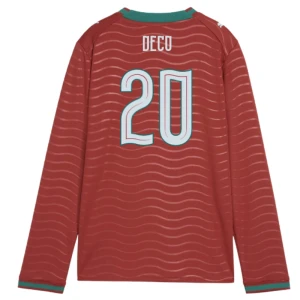 Maglia Calcio Portogallo Deco #20 Mondiali 2026 Prima Uomo Manica Lunga