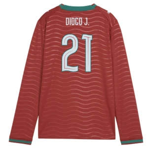 Maglia Calcio Portogallo Diogo J. #21 Mondiali 2026 Prima Uomo Manica Lunga