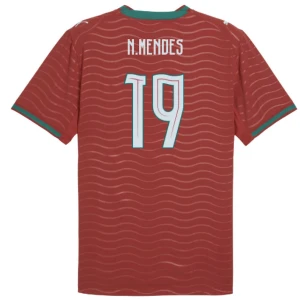 Maglia Calcio Portogallo N. Mendes #19 Mondiali 2026 Prima Uomo