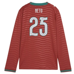 Maglia Calcio Portogallo Neto #25 Mondiali 2026 Prima Uomo Manica Lunga