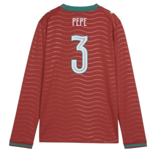 Maglia Calcio Portogallo Pepe #3 Mondiali 2026 Prima Uomo Manica Lunga