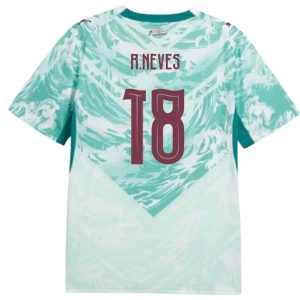 Maglia Calcio Portogallo R. Neves #18 Mondiali 2026 Trasferta Uomo