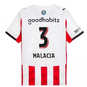 Maglia Calcio PSV Eindhoven Malacia #3 2025-26 Prima Uomo