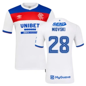 Maglia Calcio Rangers FC 2025-26 Miovski #28 Trasferta Uomo