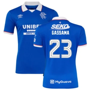 Maglia Calcio Rangers FC Gassama #23 2025-26 Prima Uomo