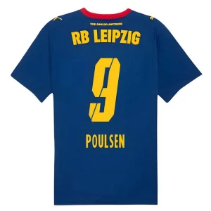 Maglia Calcio RB Leipzig 2025-26 Poulsen #9 Trasferta Uomo