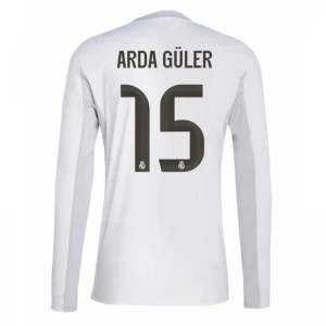 Maglia Calcio Real Madrid Arda Güler #15 2025-26 Prima Uomo Manica Lunga