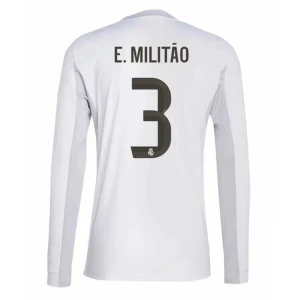 Maglia Calcio Real Madrid E. Militao #3 2025-26 Prima Uomo Manica Lunga