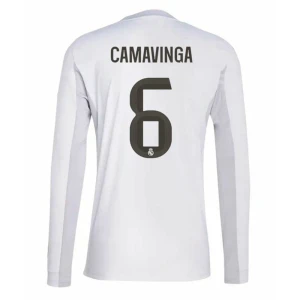 Maglia Calcio Real Madrid Eduardo Camavinga #6 2025-26 Prima Uomo Manica Lunga