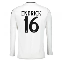 Maglia Calcio Real Madrid Endrick #16 2024-25 Prima Uomo Manica Lunga