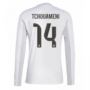 Maglia Calcio Real Madrid Tchouameni #14 2025-26 Prima Uomo Manica Lunga
