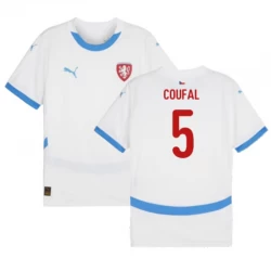 Maglia Calcio Repubblica Ceca Coufal #5 Europei 2024 Trasferta Uomo