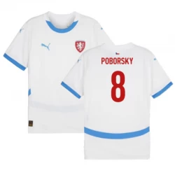 Maglia Calcio Repubblica Ceca Poborsky #8 Europei 2024 Trasferta Uomo