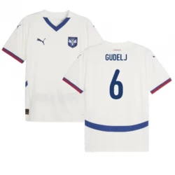 Maglia Calcio Serbia Gudelj #6 Europei 2024 Trasferta Uomo