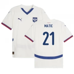 Maglia Calcio Serbia Nemanja Matić #21 Europei 2024 Trasferta Uomo