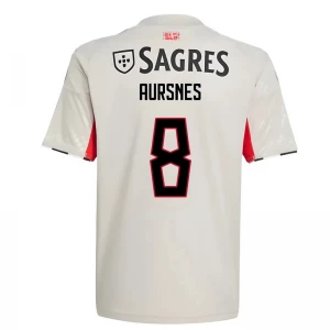 Maglia Calcio SL Benfica 2025-26 Aursnes #8 Trasferta Uomo
