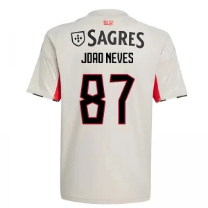 Maglia Calcio SL Benfica 2025-26 Joao Neves #87 Trasferta Uomo