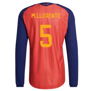 Maglia Calcio Spagna M. Marcos Llorente #5 Mondiali 2026 Prima Uomo Manica Lunga