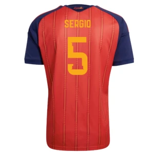 Maglia Calcio Spagna Sergio #5 Mondiali 2026 Prima Uomo