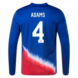 Maglia Calcio Stati Uniti Adams #4 Copa America 2024 Trasferta Uomo Manica Lunga