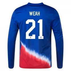 Maglia Calcio Stati Uniti Weah #21 Copa America 2024 Trasferta Uomo Manica Lunga