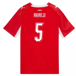 Maglia Calcio Svizzera Akanji #5 Mondiali 2026 Prima Uomo