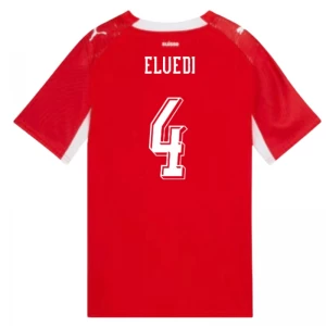Maglia Calcio Svizzera Elvedi #4 Mondiali 2026 Prima Uomo