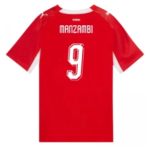 Maglia Calcio Svizzera Manzambi #9 Mondiali 2026 Prima Uomo