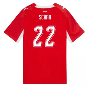 Maglia Calcio Svizzera Schar #22 Mondiali 2026 Prima Uomo
