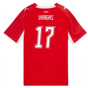 Maglia Calcio Svizzera Vargas #17 Mondiali 2026 Prima Uomo
