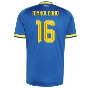 Maglia Calcio Ucraina 2026 Mykolenko #16 Trasferta Uomo