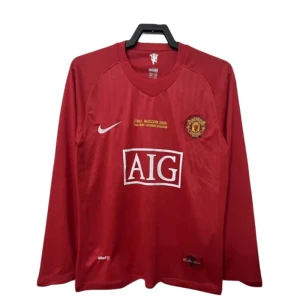 Maglia Manchester United Champions League Final Retro 2007-08 Prima Uomo Manica Lunga