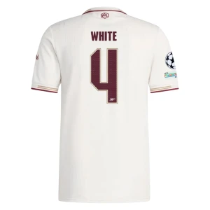 Maglie Calcio Arsenal FC White #4 2025-26 Champions League Terza Uomo