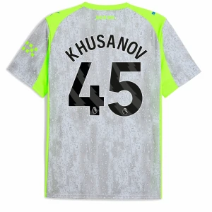 Maglie Calcio Manchester City Khusanov #45 2025-26 Terza Uomo