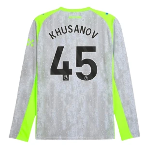 Maglie Calcio Manchester City Khusanov #45 2025-26 Terza Uomo Manica Lunga