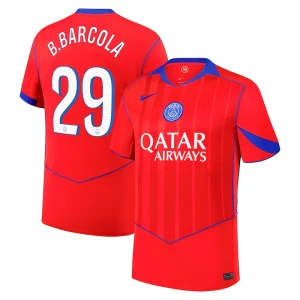 Maglie Calcio Paris Saint-Germain PSG B.Barcola #29 2025-26 Cup Terza Uomo