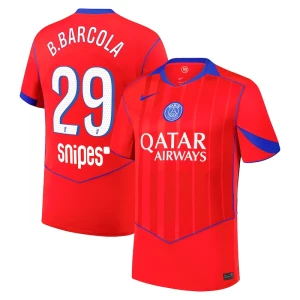 Maglie Calcio Paris Saint-Germain PSG B.Barcola #29 2025-26 Terza Uomo