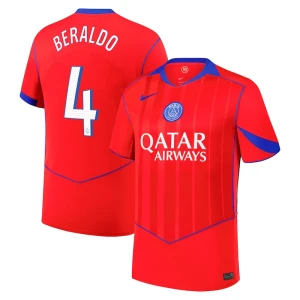 Maglie Calcio Paris Saint-Germain PSG Beraldo #4 2025-26 Cup Terza Uomo