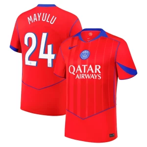 Maglie Calcio Paris Saint-Germain PSG Mayulu #24 2025-26 Cup Terza Uomo
