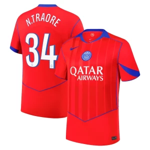 Maglie Calcio Paris Saint-Germain PSG N. Traore #34 2025-26 Terza Uomo